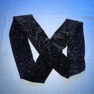 Elegant Black and Silver Women's Infinity Holiday Formal Occassion Scarf